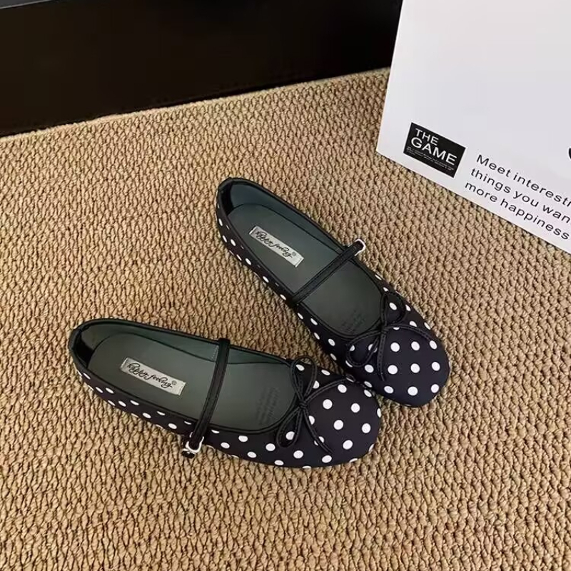 Women Formal Wear For Summer - Весенние модные туфли-балетки с бантом, дизайнерские,