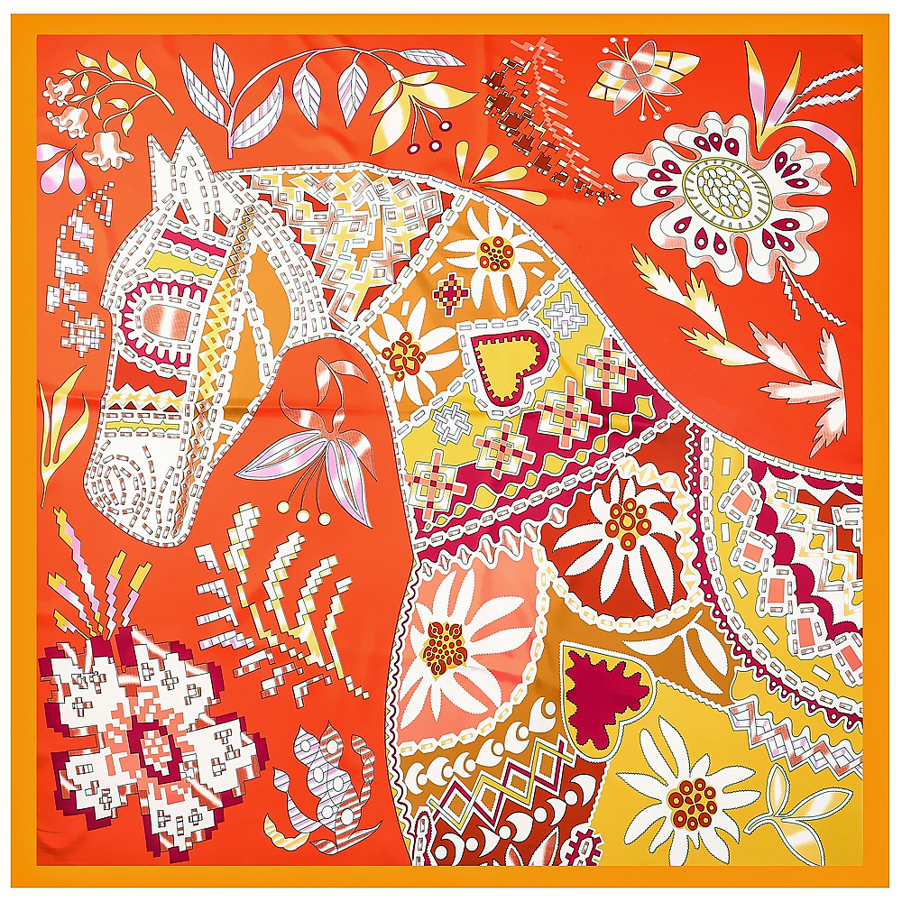 Scarf Silk Neck - 130 см брендовые женские шарфы, дизайнерский