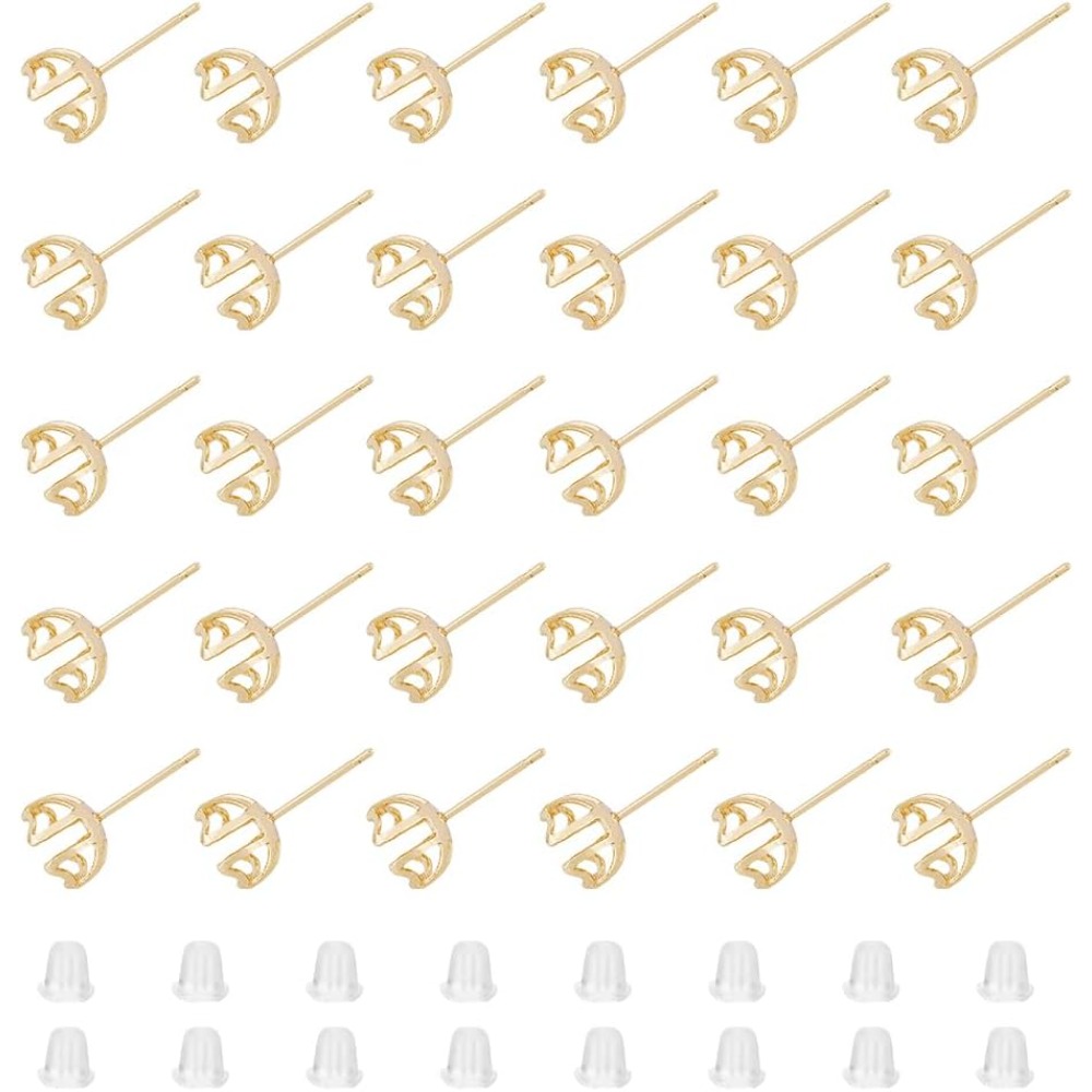 Pearl Earring Stud - 30 шт., крепление для сережек, 4