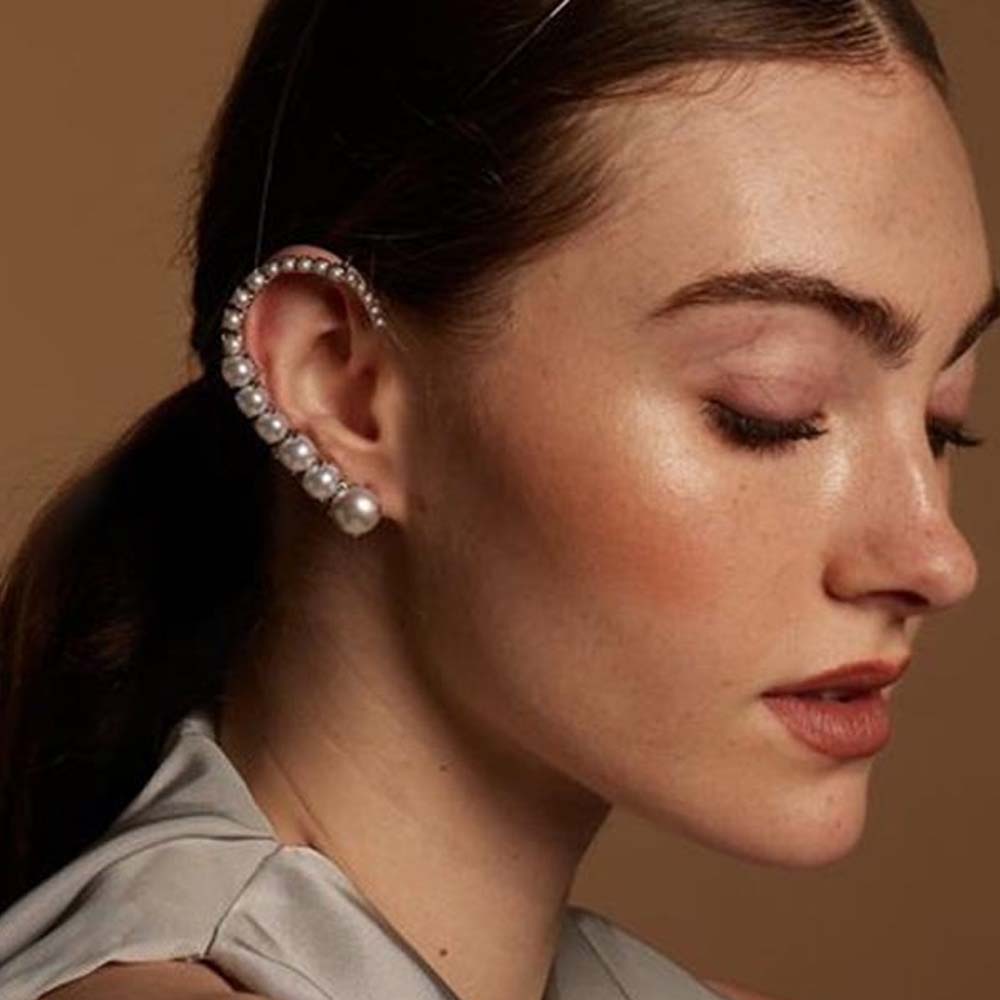 Pearl Earring Stud - Жемчужные клипсы Stonefans для ушей без