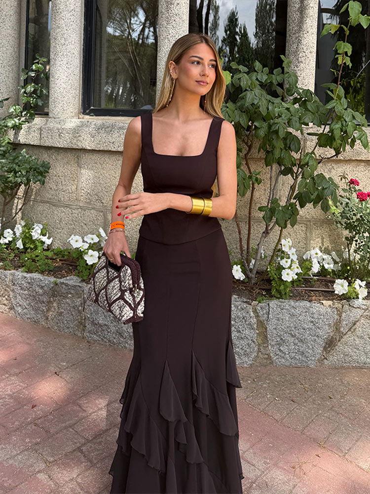 Women Formal Wear For Summer - Элегантный женский костюм-двойка с пэчворком: топ