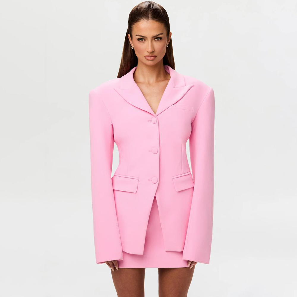Women'S Office Formal Wear For Ladies - Яркий розовый женский костюм-двойка: пиджак с