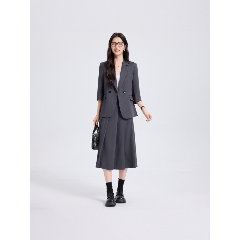 Women'S Office Formal Wear For Ladies - Новый женский костюм-двойка темно-синего цвета для