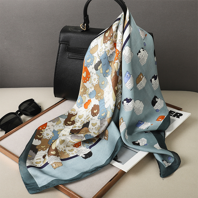 Scarf Silk Neck - Роскошная шелковая шаль, квадратный шарф с