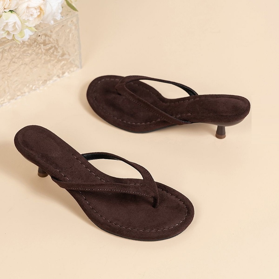 Kitten Heel Women - Новые женские босоножки-мюли из искусственной замши