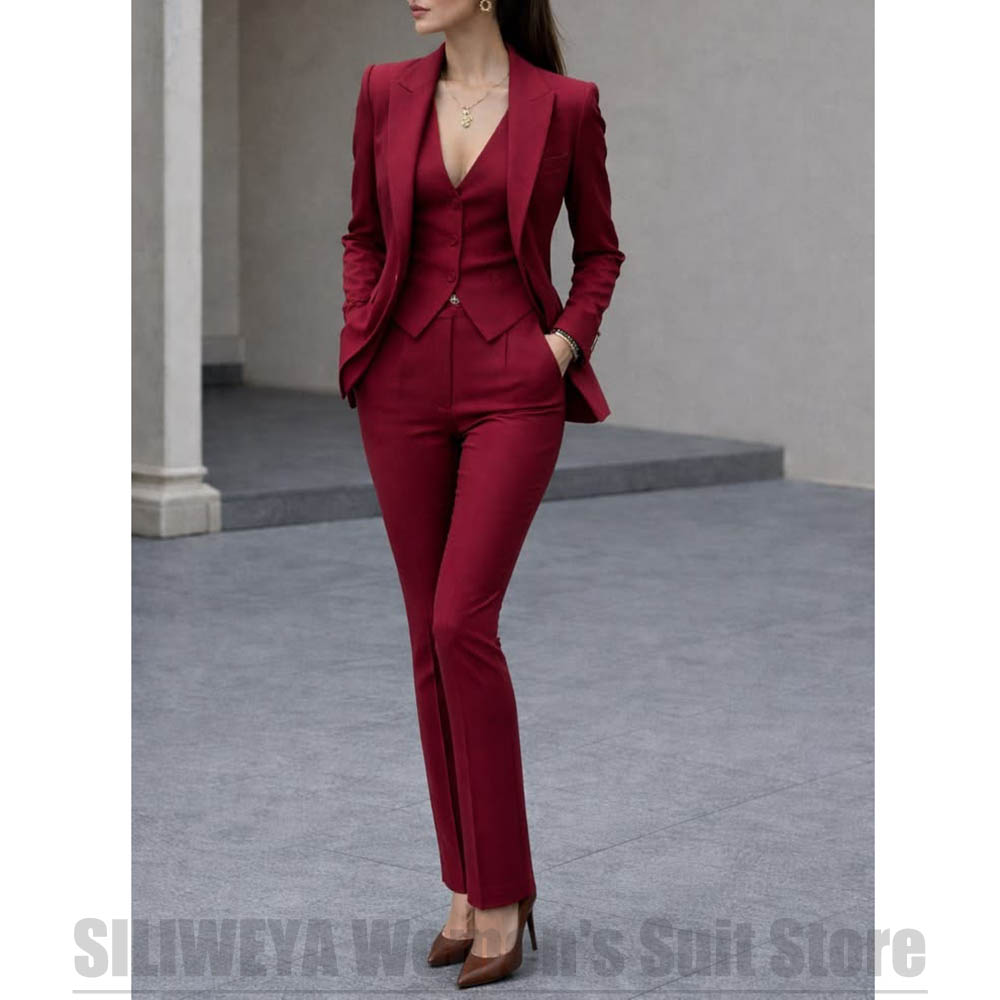 Women Formal Wear Blazer Set - Женский костюм-тройка: пиджак, жилет, брюки. Элегантный