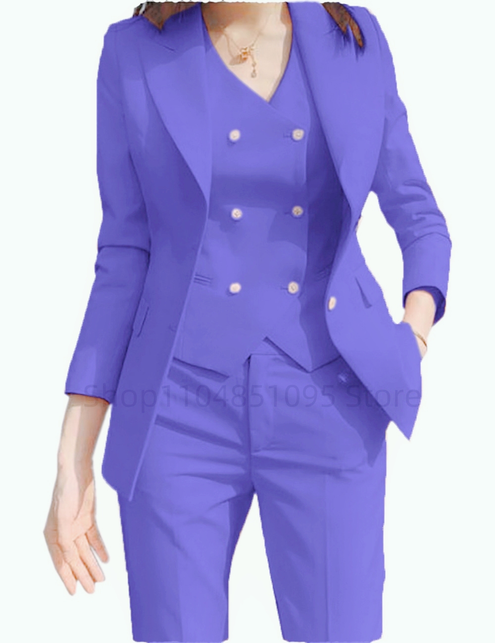 Women Formal Wear Blazer Set - Осенние деловые костюмы-тройки для женщин: элегантные