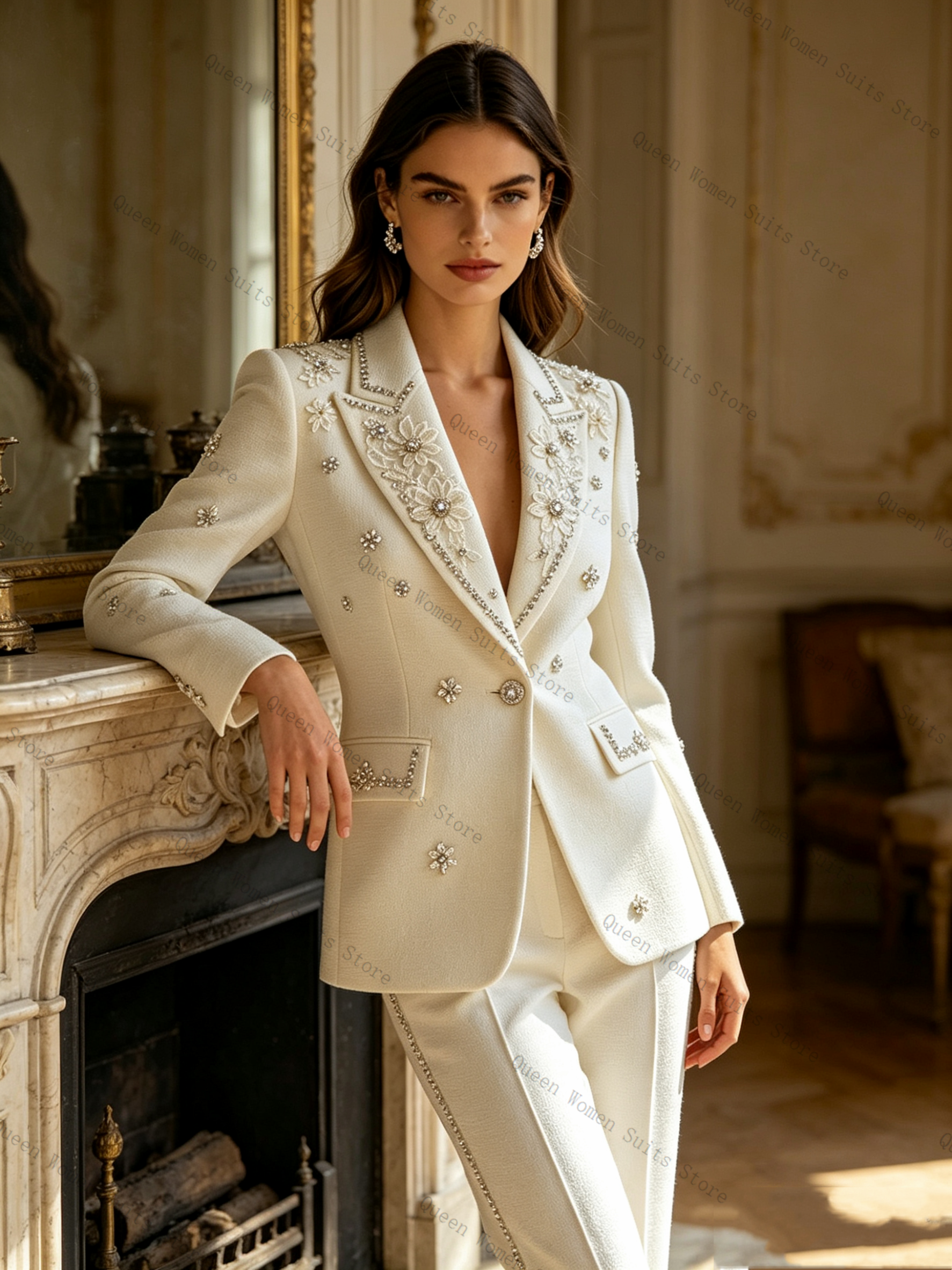 Женский костюм с белыми криста – обзор и цена Women Formal Wear Blazer Set