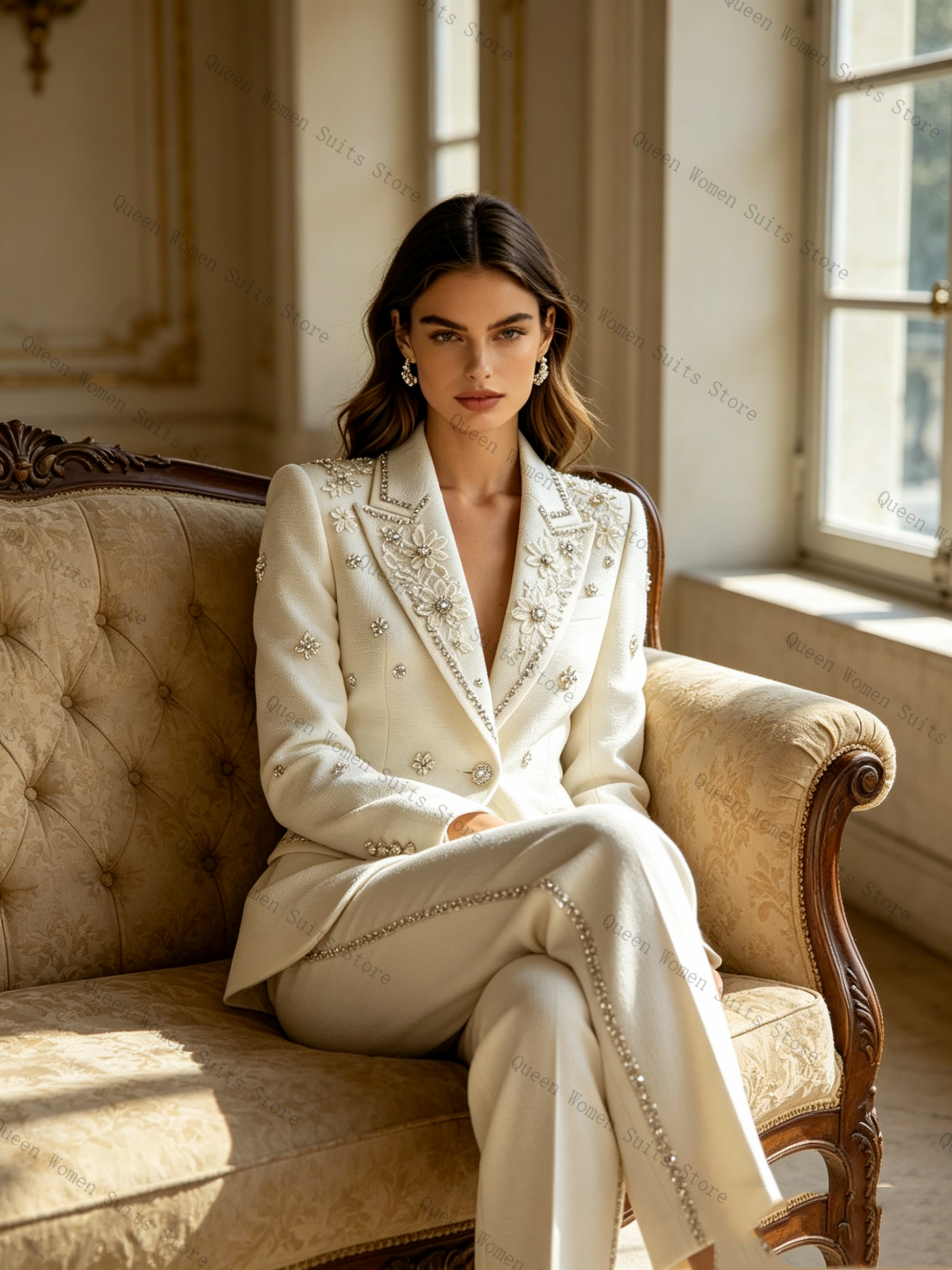 Женский костюм с белыми криста – обзор и цена Women Formal Wear Blazer Set