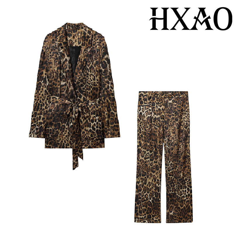 HXAO Леопардовые брюки Комплек – обзор и цена Women Formal Wear Set