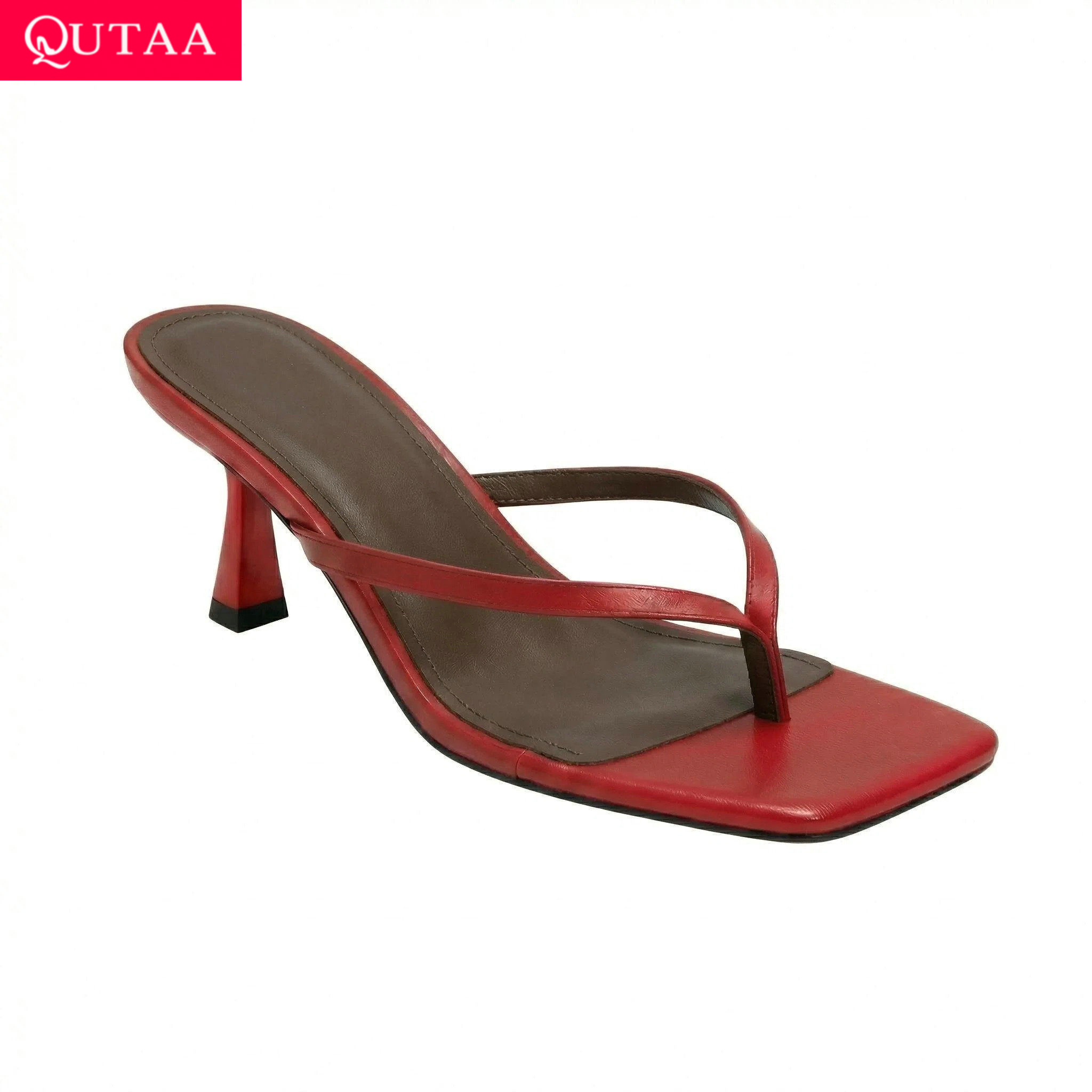 Модные шлепанцы QUTAA, женские – обзор и цена Kitten Heel Women