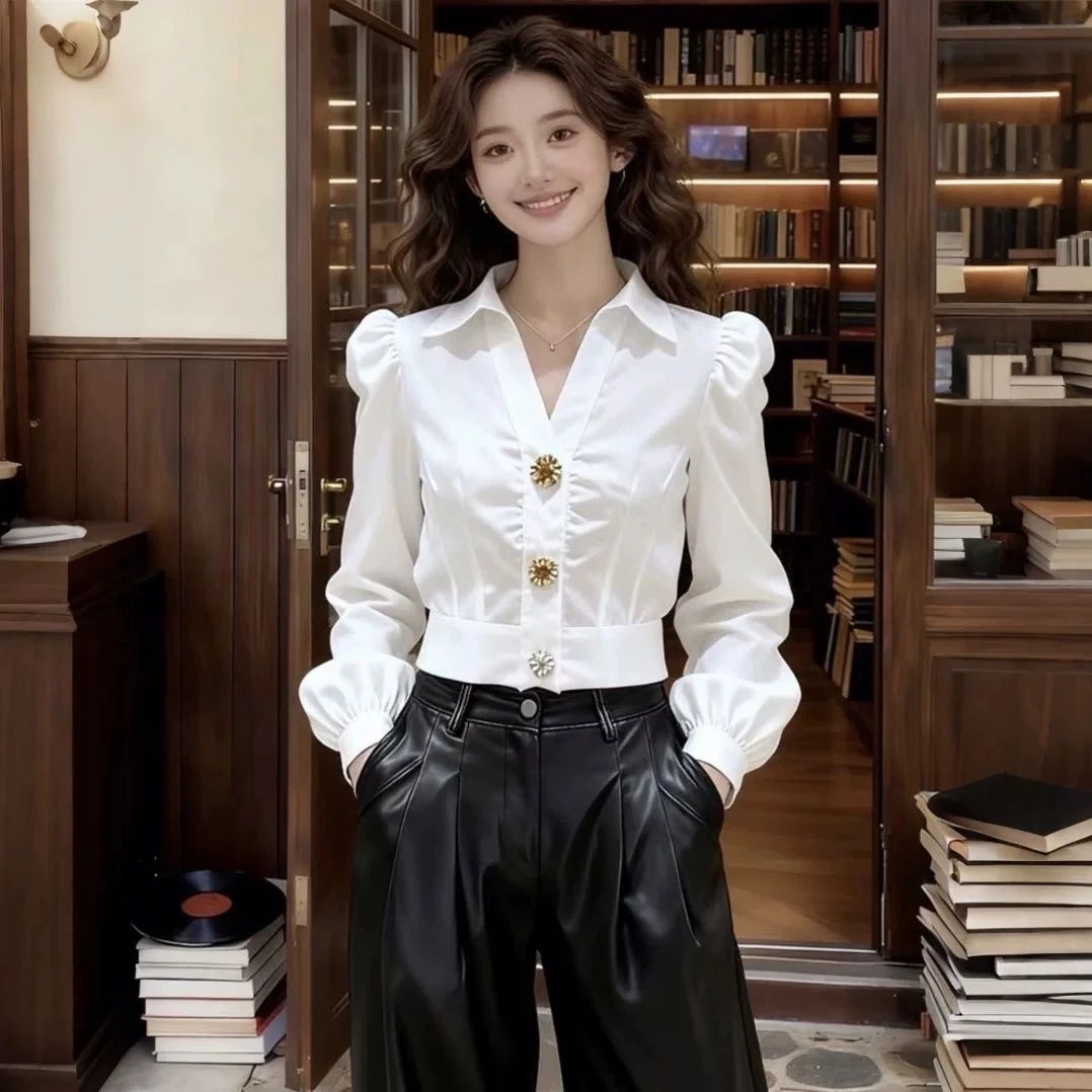 Элегантная белая блузка с V-об – обзор и цена Women Formal Office Wear Tops