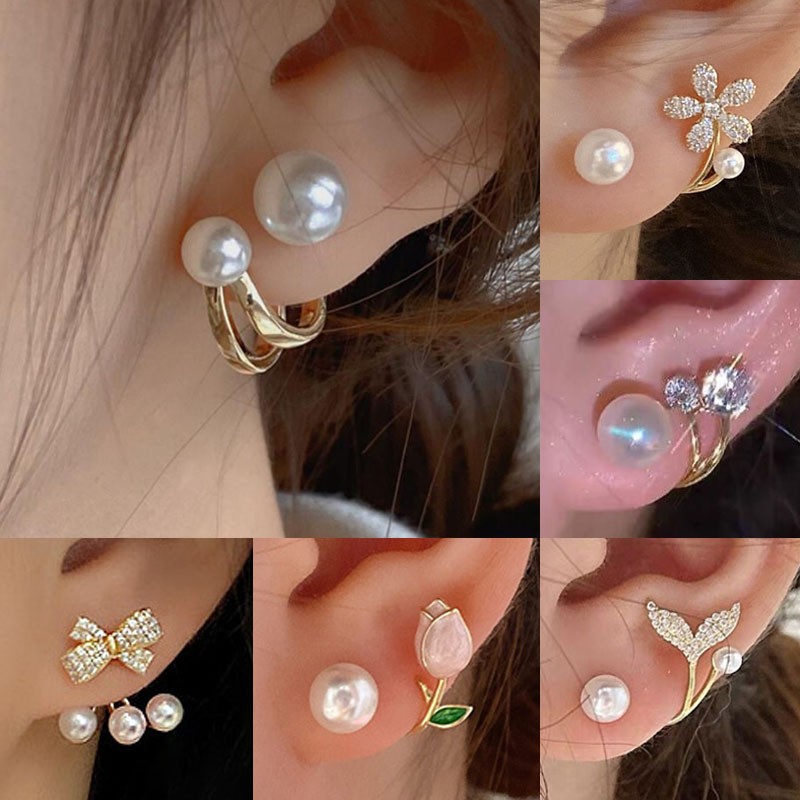 Корейские модные серьги-гвозди – обзор и цена Pearl Earring Stud