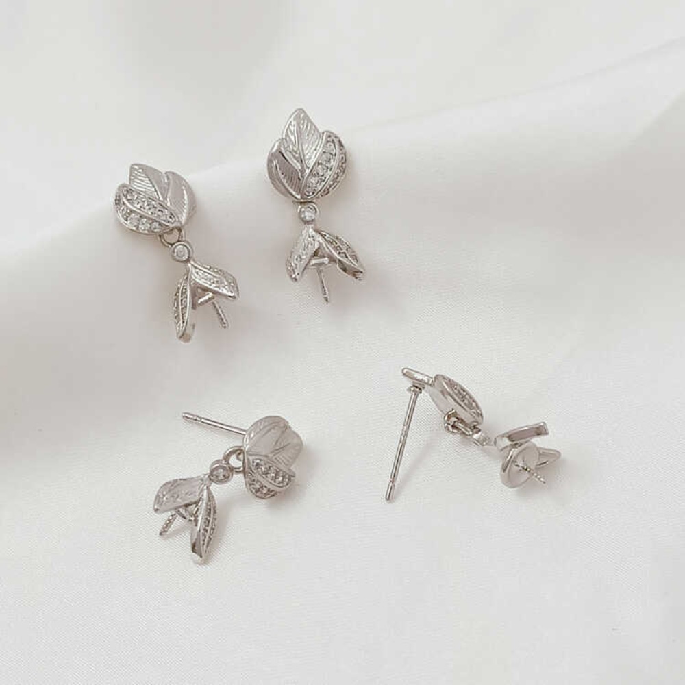 14 К микро-цирконий в стиле ба – обзор и цена Pearl Earring Stud