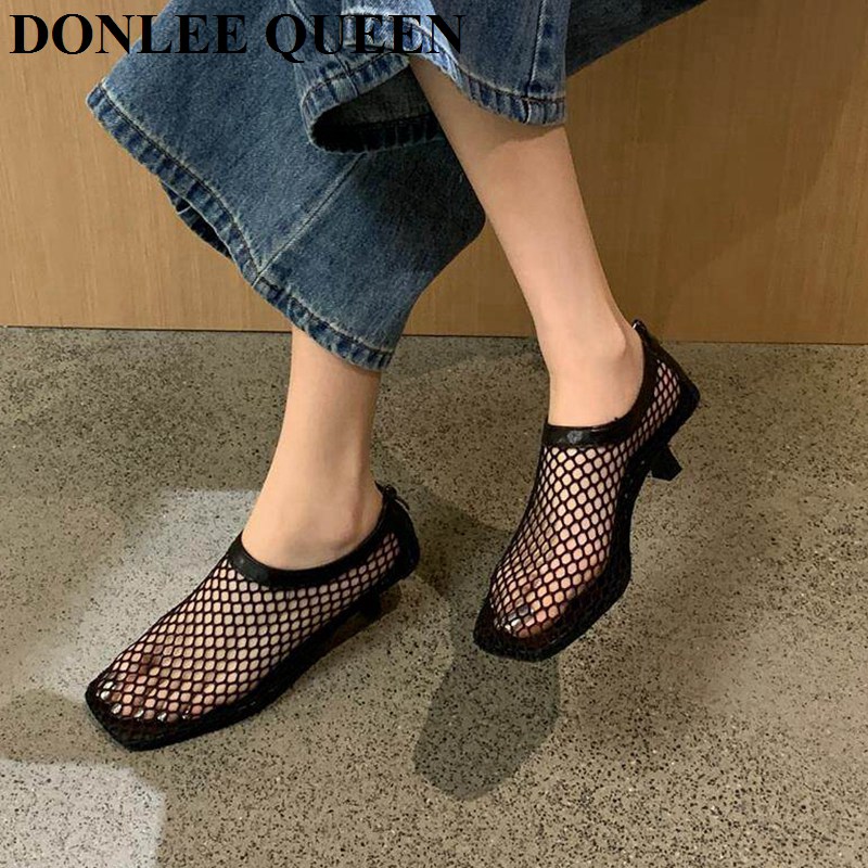 Винтажные сетчатые мюли с квад – обзор и цена Kitten Heel Women