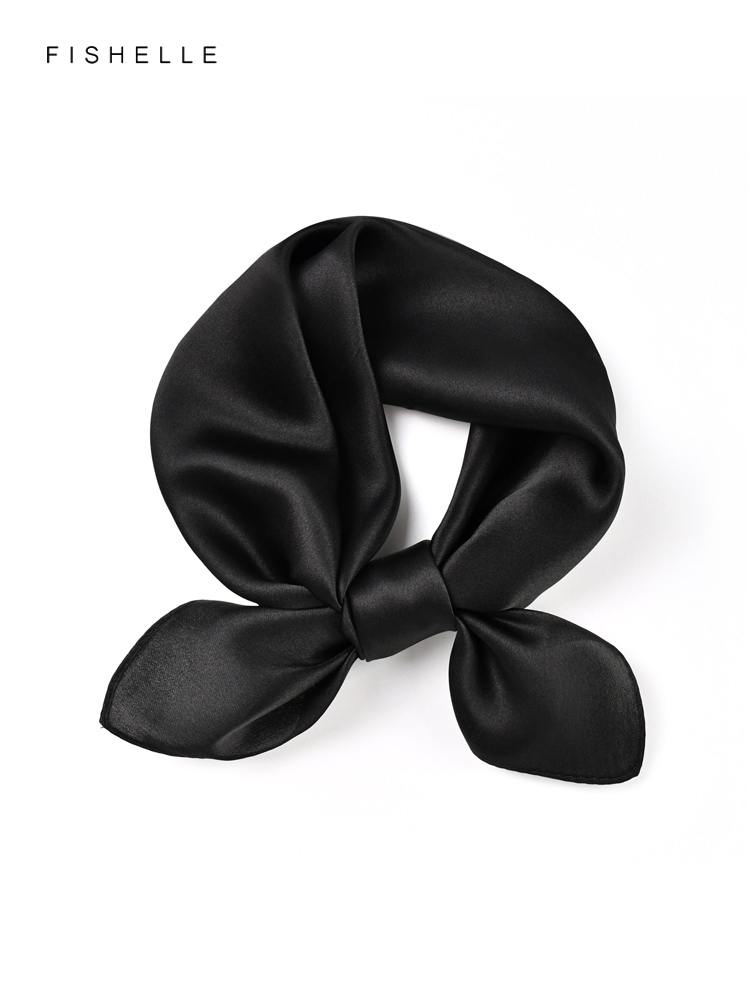 Однотонный черный шарф из чист – обзор и цена Scarf Silk Neck