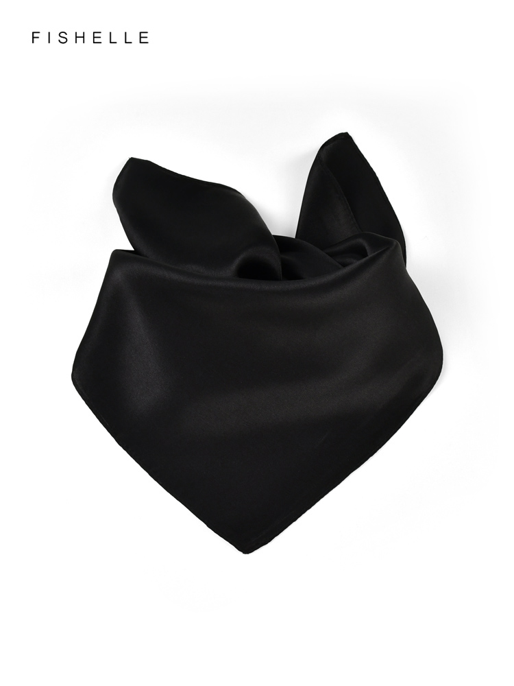 Однотонный черный шарф из чист – обзор и цена Scarf Silk Neck
