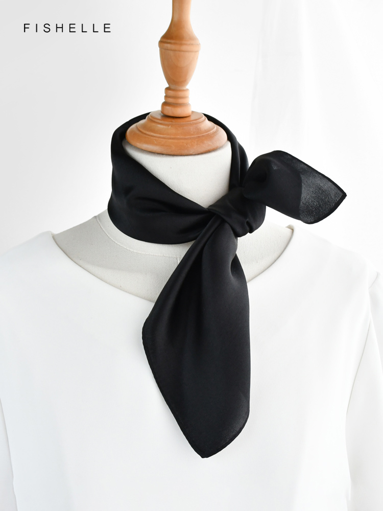 Однотонный черный шарф из чист – обзор и цена Scarf Silk Neck