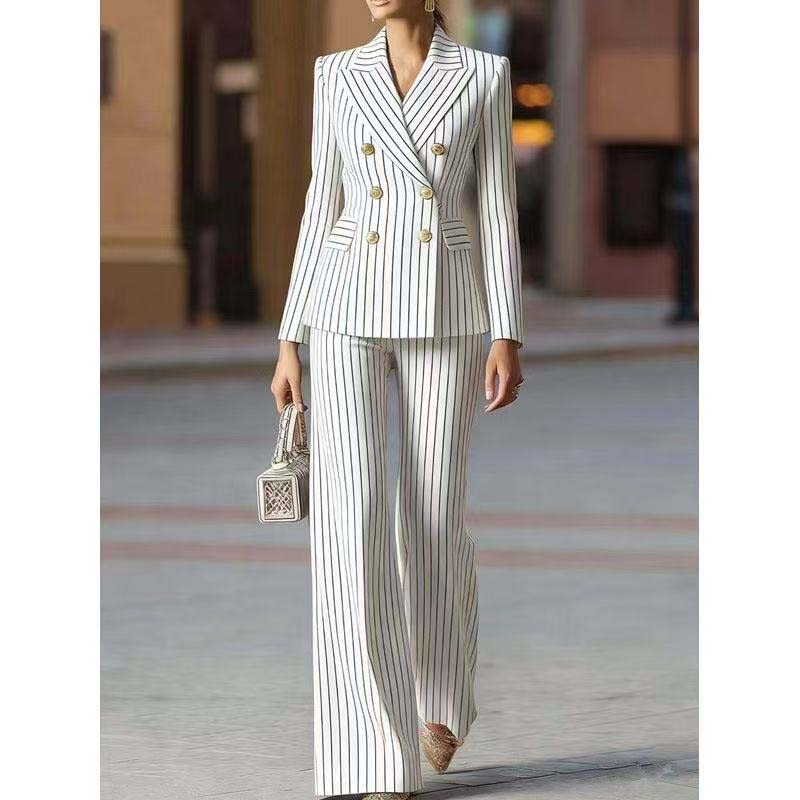 Осенний женский костюм в полос – обзор и цена Women Formal Wear Blazer Set