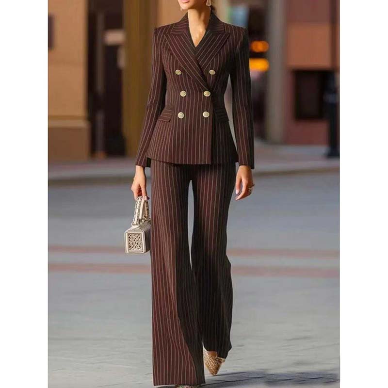 Осенний женский костюм в полос – обзор и цена Women Formal Wear Blazer Set