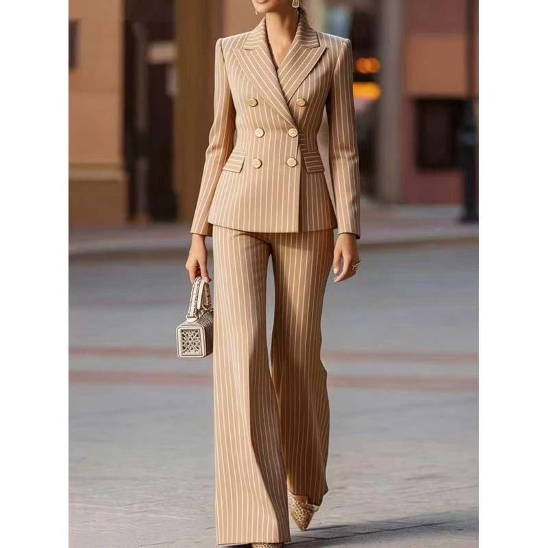 Осенний женский костюм в полос – обзор и цена Women Formal Wear Blazer Set